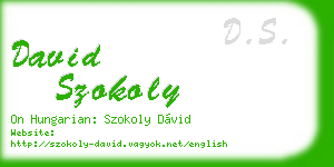 david szokoly business card